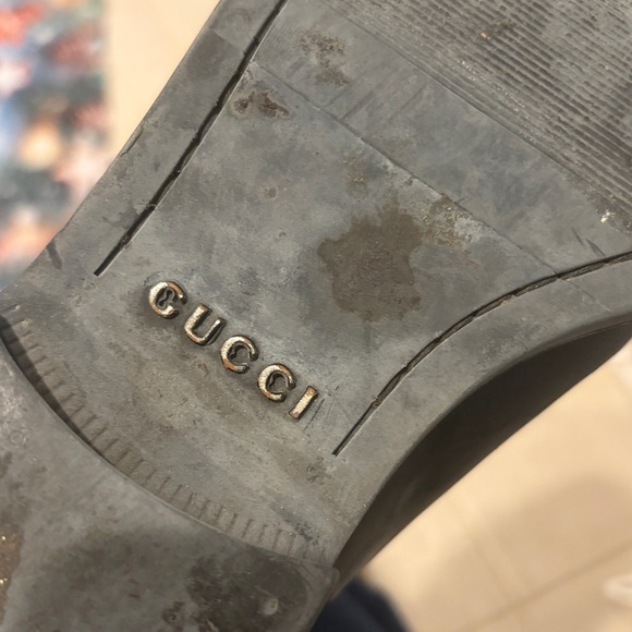 GUCCI Black Knee-High Leather Riding Boots - Picture 14 of 14